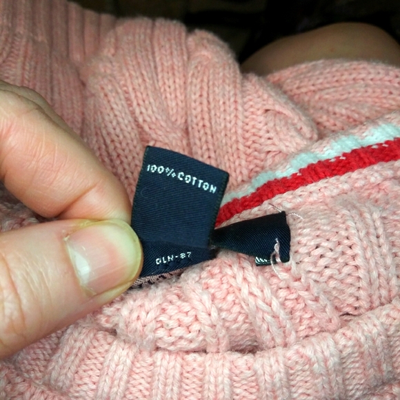 Land's End Drifter Cable Crew Neck Sweater In Cameo Pink/Clay Bisque Heather - Picture 7 of 10